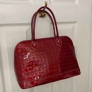 Arcadia  red patent leather dome bag